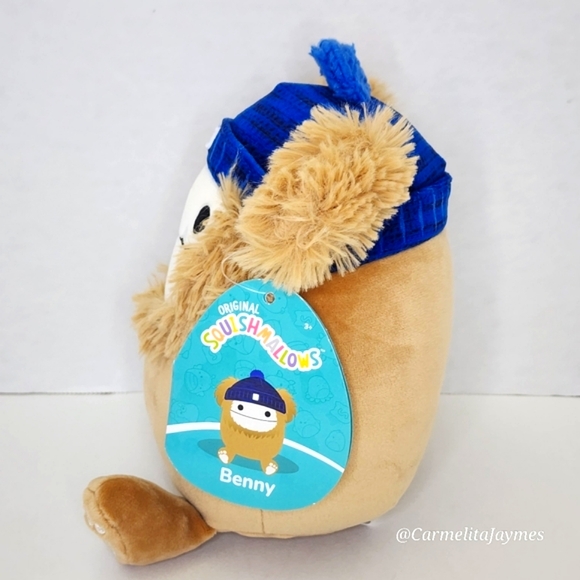 BENNY 👣 Brown Bigfoot w Blue Hat Original Squishmallow 2022 ☆ NWT ☆ PC - Picture 2 of 8